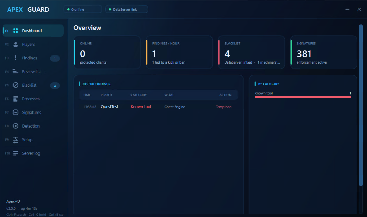 ApexGuard server console