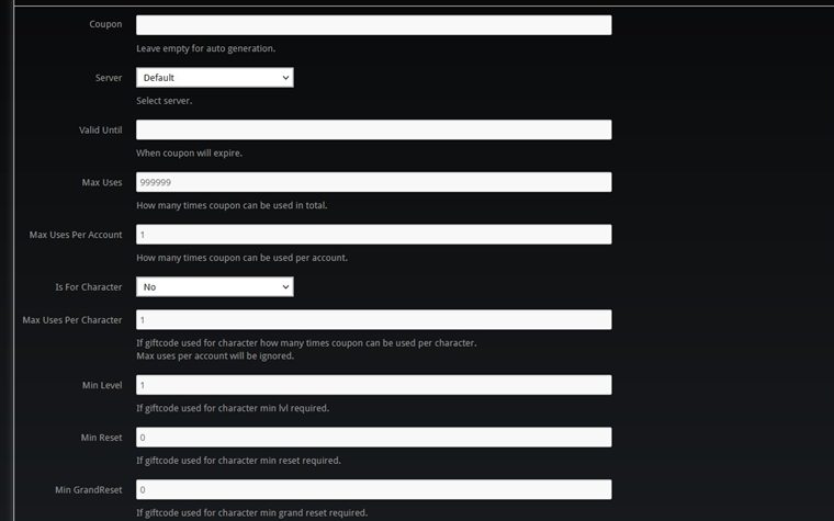 Gift Code System