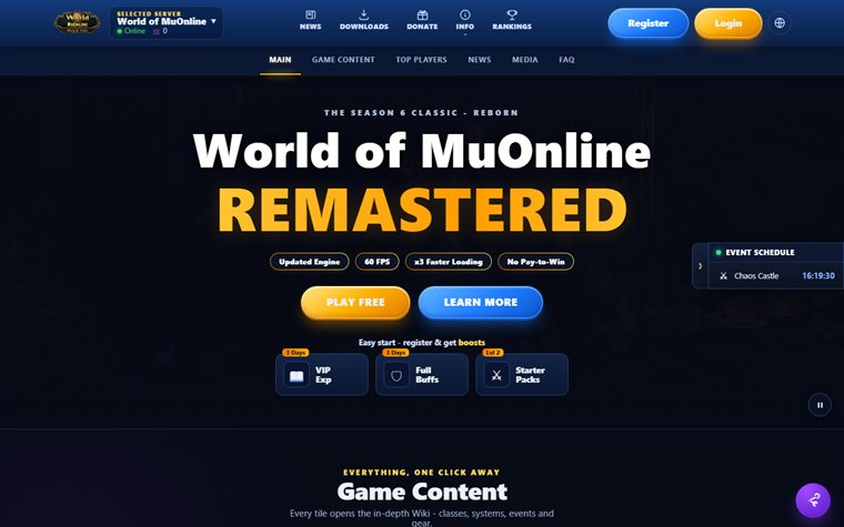 World of MuOnline template